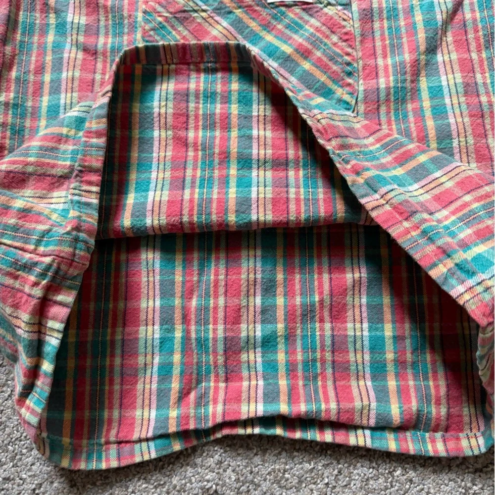 Vintage Osh Kosh B’gosh Plaid Overall Dress in Red and Green Size 6X Tartan